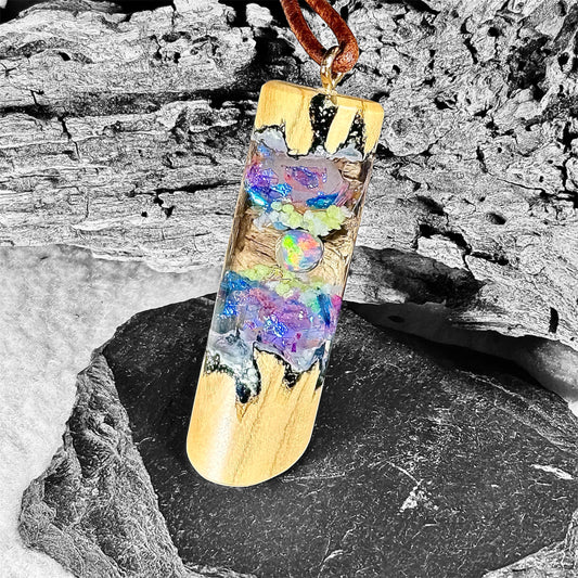 Olivenholz - Geplatzte Meerjungfrau - Opal Olivenholz