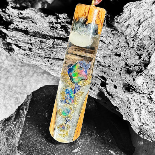 Olivenholz - Schwarzer Opal